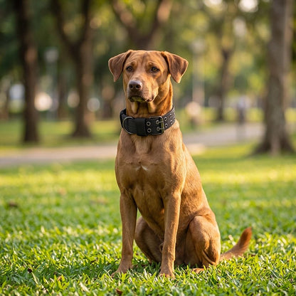 Collier Chien chien brun avec un collier noir