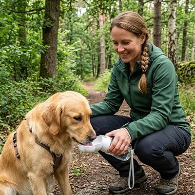 Gourde Chien blanc dans la forêt