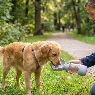 Gourde Chien patte grise golden retriver