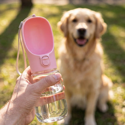 Gourde pour Chien rose avec un labrador assit