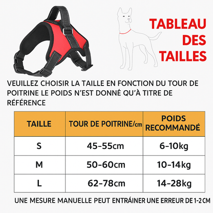 harnai chien anti traction taille tableau