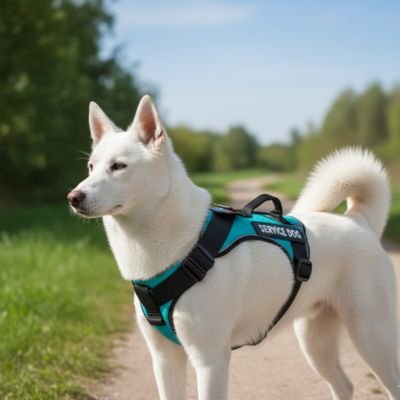 Harnais chien chien blanc