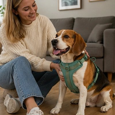 Harnais pour Chien dans le salon