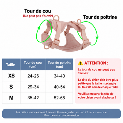 harnais pour chien taille xs s m