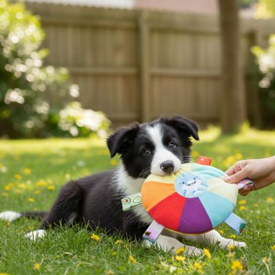 Jouet pour chien chien noir et blanc